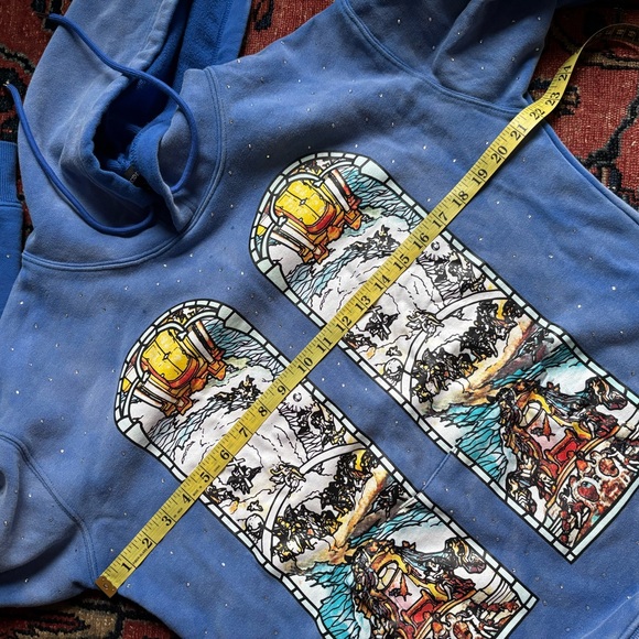 AUTH Who Decides War Washed Blue Graphic Hoodie - SMALL - Picture 11 of 11